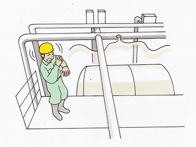 フッ化水素が、配管の腐食部分から漏出し、水蒸気と反応し生成したエアロゾルにばく露した被災者が、フッ化水素中毒を発症した