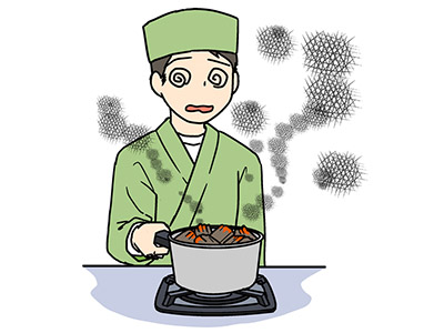 飲食店内での仕込み作業中に一酸化炭素中毒