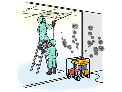 建物の解体現場にて天井部分の剥がし作業中、一酸化炭素中毒となる