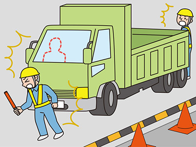 下水道工事現場で交通誘導中に、作業帯から逸走してきた無人のダンプトラックに背後から轢かれて死亡した。