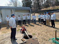 消防ポンプ操作と放水訓練
