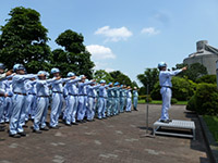 安全大会スローガン唱和風景