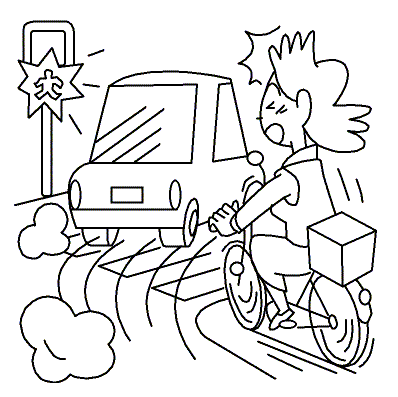 横から車が突っ込んできて危うくひかれそうになった