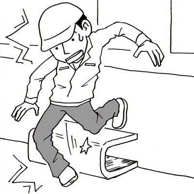トラックヤードから飛び降りて転倒した