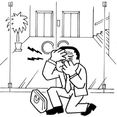 開いていると錯覚して透明ガラスのドアに衝突