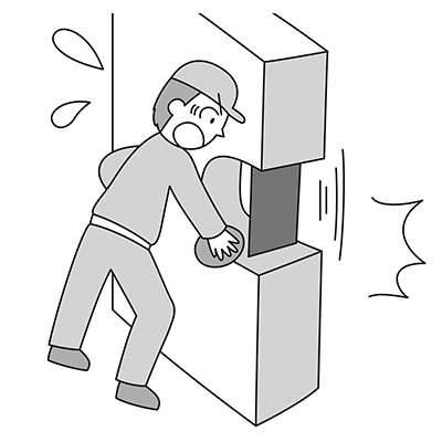帯鋸盤を動かしたまま盤上の清掃をしようとして、帯鋸盤に手が近づき、回転している刃に手が当たりそうになった